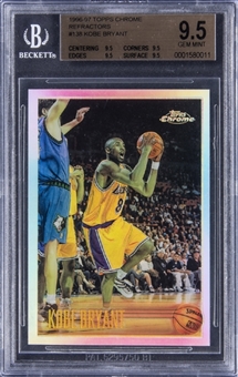 1996-97 Topps Chrome Refractors #138 Kobe Bryant Rookie Card - BGS GEM MINT 9.5 - A "True Gem" Example!